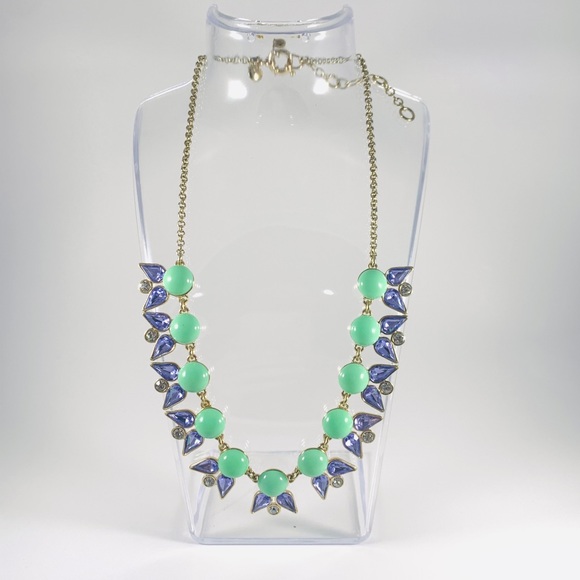 J Crew Statement Necklace Green Blue - BR - Picture 2 of 9